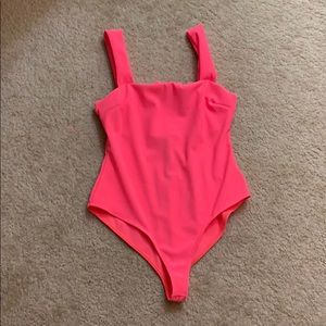 Solid Cheeky Neon Pink Bodysuit